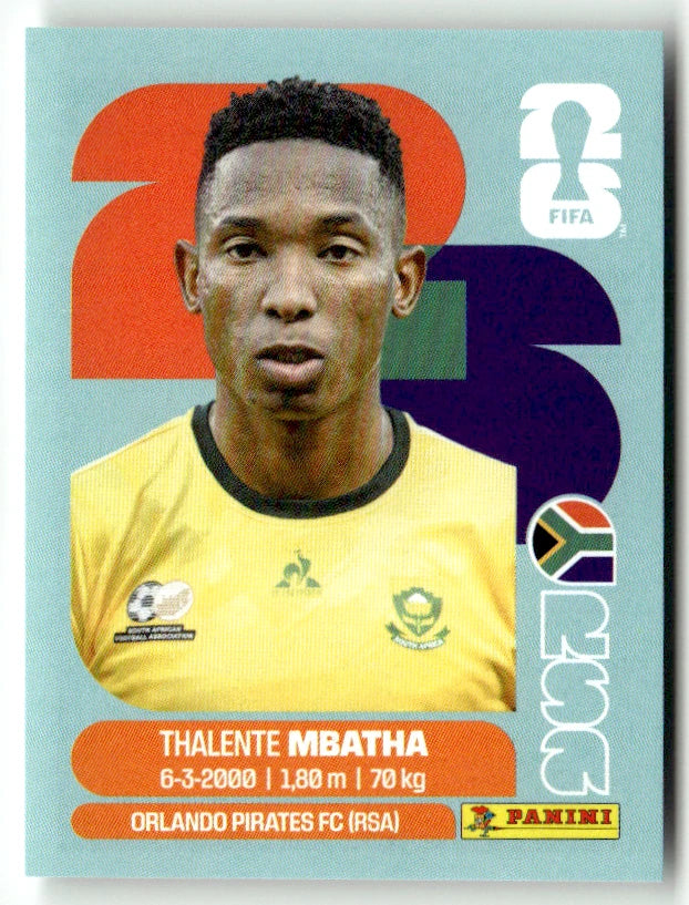 Rsa 12 Thalente Mbatha - Sticker autocollant Panini Coupe du Monde FIFA 2026 Afrique du Sud - Pièce détachée