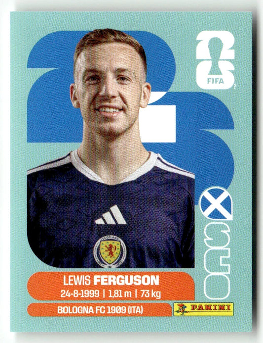 SCO 14 Lewis Ferguson - Sticker autocollant Panini Coupe du Monde FIFA 2026 Écosse - Pièce détachée