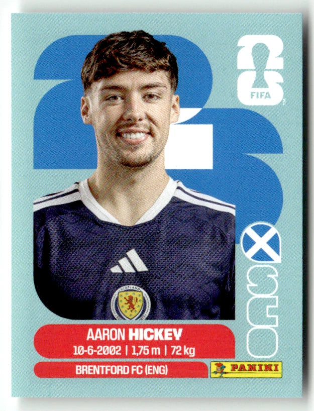 SCO 5 Aaron Hickey - Sticker autocollant Panini Coupe du Monde FIFA 2026 Écosse - Pièce détachée