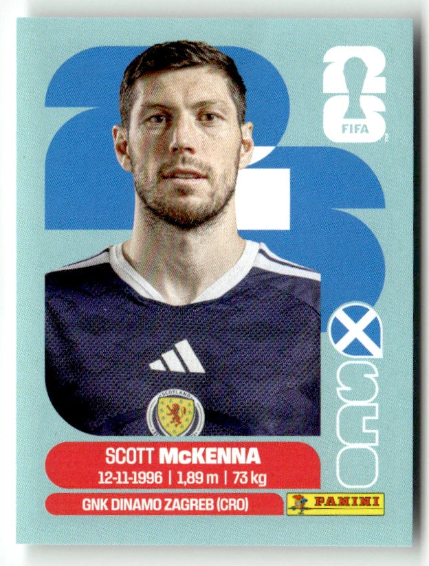 SCO 7 Scott McKENNA - Sticker autocollant Panini Coupe du Monde FIFA 2026 Écosse - Pièce détachée