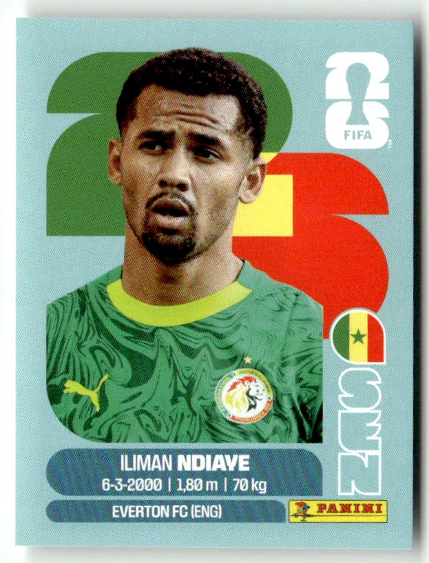 SEN 18 Iliman Ndiaye - Sticker autocollant Panini Coupe du Monde FIFA 2026 Sénégal - Pièce détachée