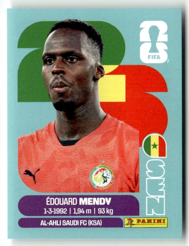 SEN 2 Edouard Mendy - Sticker autocollant Panini Coupe du Monde FIFA 2026 Sénégal - Pièce détachée