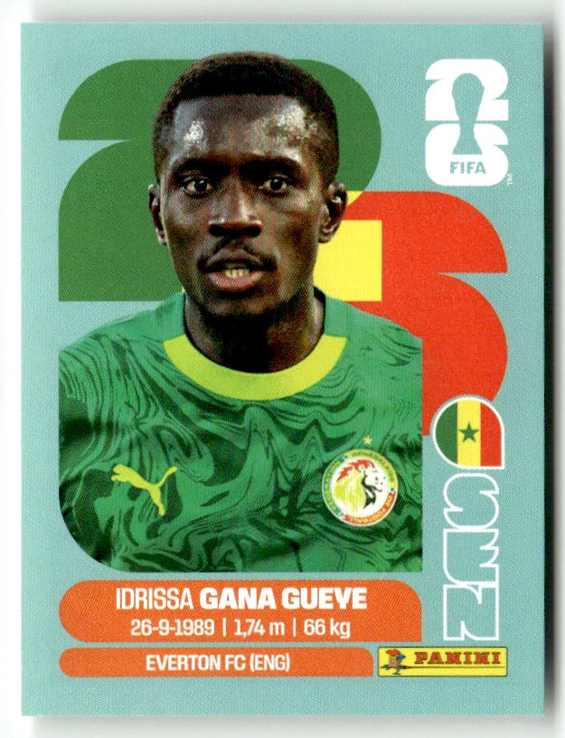 SEN 9 Idrissa Gana Gueye - Sticker autocollant Panini Coupe du Monde FIFA 2026 Sénégal - Pièce détachée