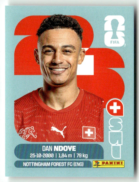 SUI 19 Dan Ndoye - Sticker autocollant Panini Coupe du Monde FIFA 2026 Suisse - Pièce détachée