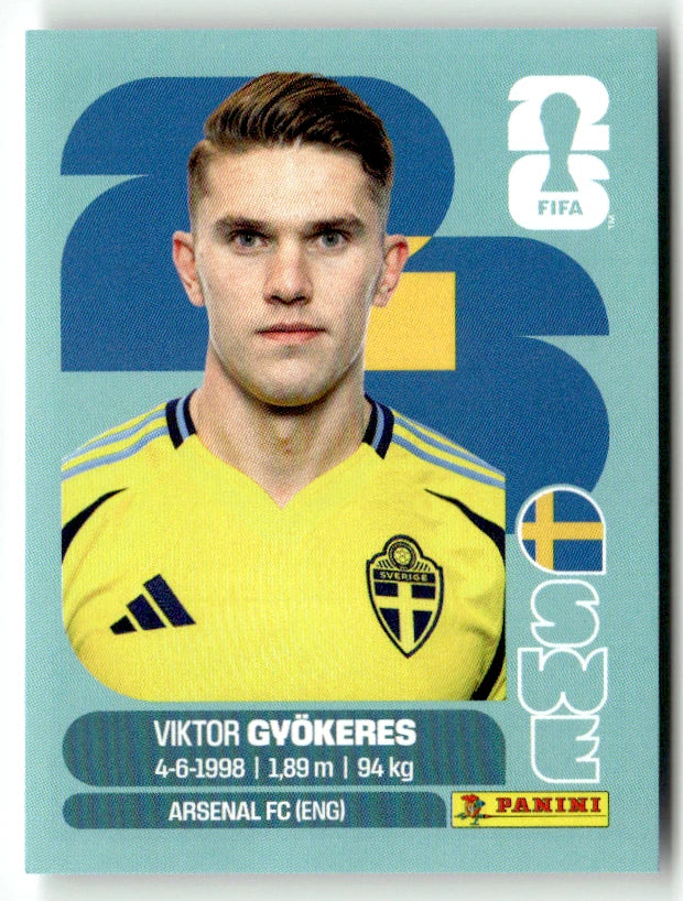 SWE 20 Viktor Gyökeres - Sticker autocollant Panini Coupe du Monde FIFA 2026 Suède - Pièce détachée