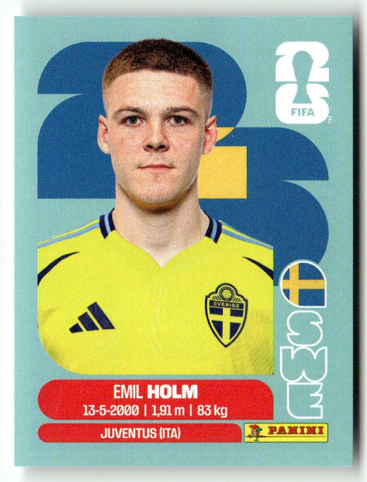 SWE 5 Emil Holm - Sticker autocollant Panini Coupe du Monde FIFA 2026 Suède - Pièce détachée
