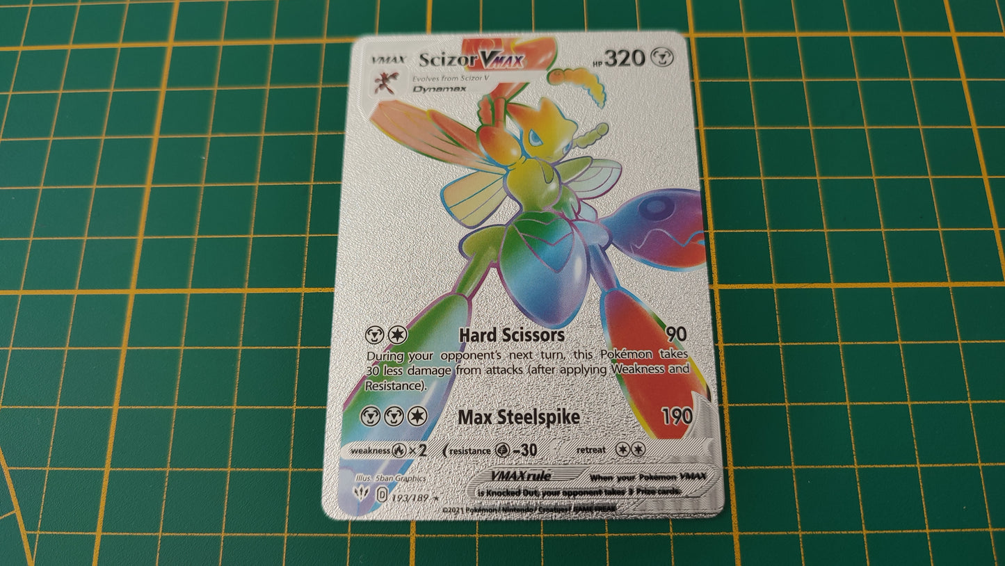 Scizor Vmax carte illustration Pokémon cosplay couleur argent anglaise #SP