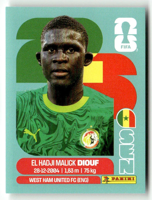 Sen 7 El Hadji Malick Diouf - Sticker autocollant Panini Coupe du Monde FIFA 2026 Sénégal - Pièce détachée
