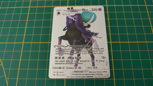 Shadow Rider Calyrex Vmax carte illustration Pokémon cosplay couleur argent anglaise #SP