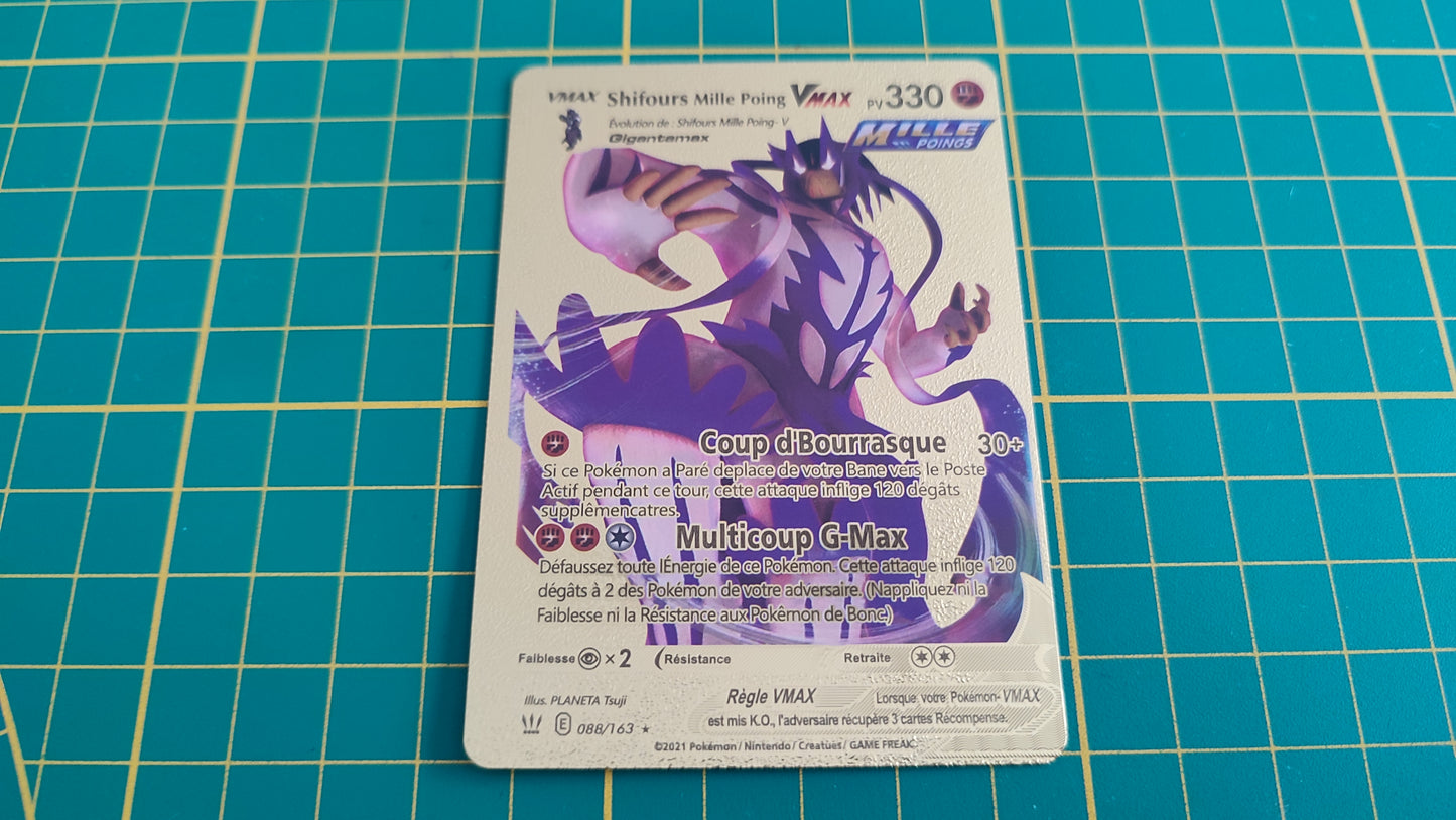 Shifours mille poing Vmax carte illustration Pokémon cosplay couleur or française #C17