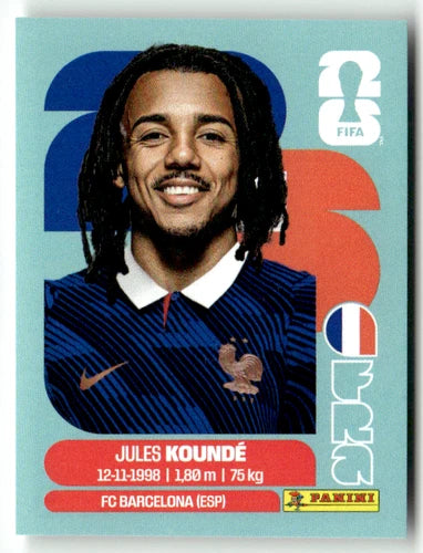 Sticker autocollant Panini FRA 5 Jules Kounde pièce détachée