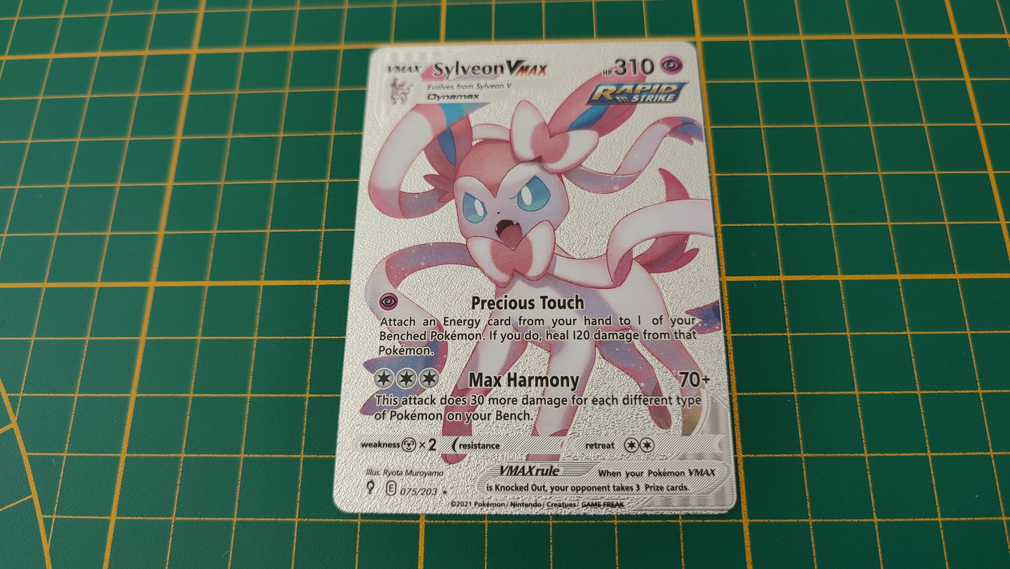 Sylveon Vmax carte illustration Pokémon cosplay couleur argent anglaise #SP