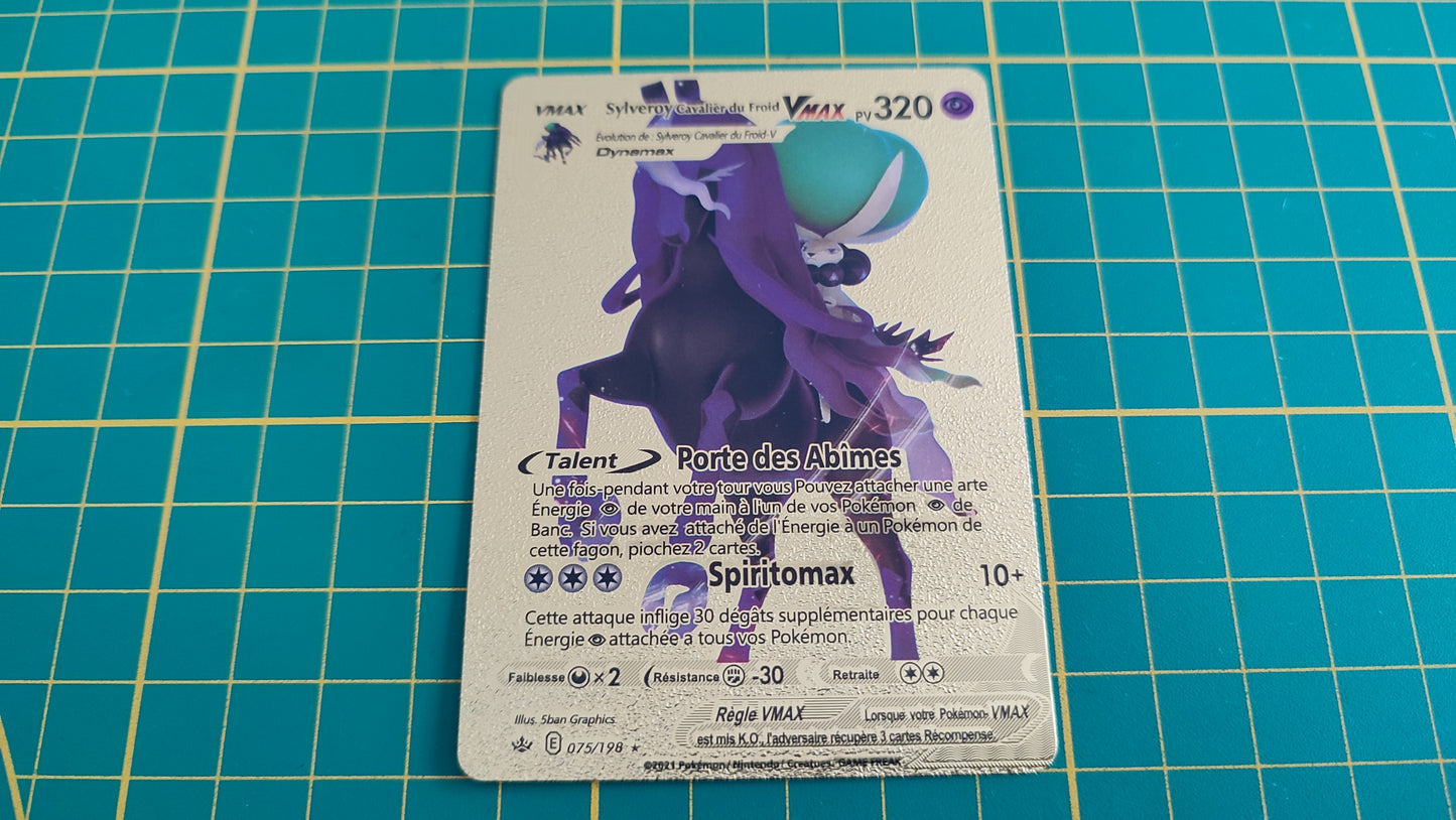 Sylveroy Cavalier du froid Vmax carte illustration Pokémon cosplay couleur or française #C17