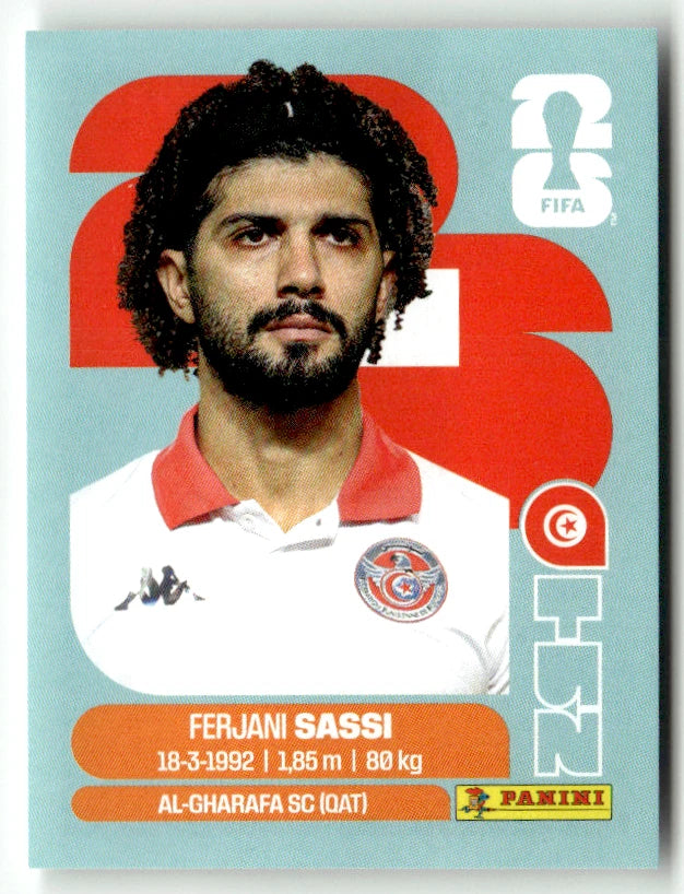 TUN 11 Ferjani Sassi - Sticker autocollant Panini Coupe du Monde FIFA 2026 Tunisie - Pièce détachée