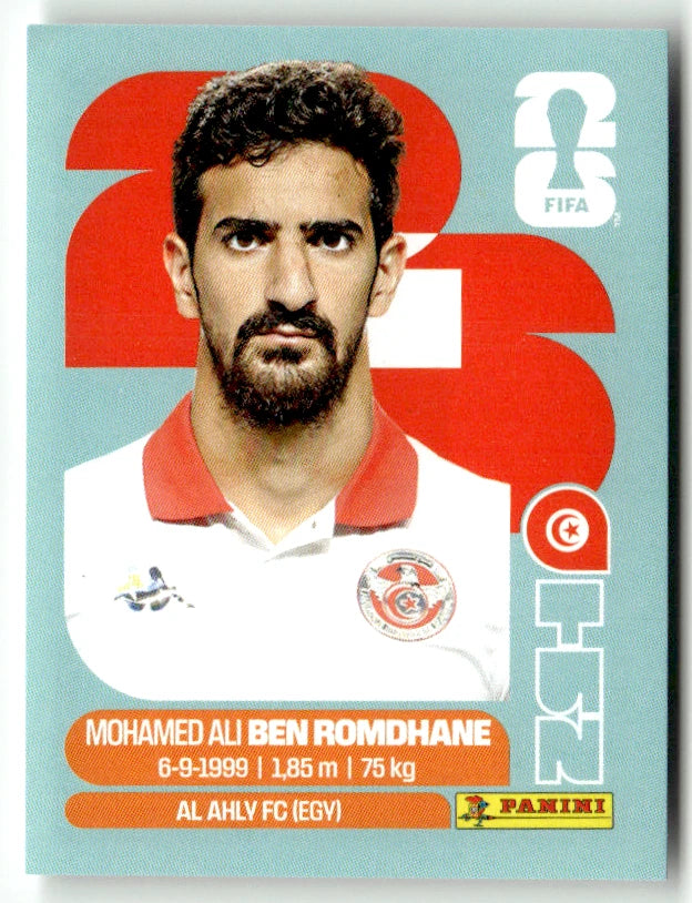 TUN 12 Mohamed Ali Ben Romdhane - Sticker autocollant Panini Coupe du Monde FIFA 2026 Tunisie - Pièce détachée