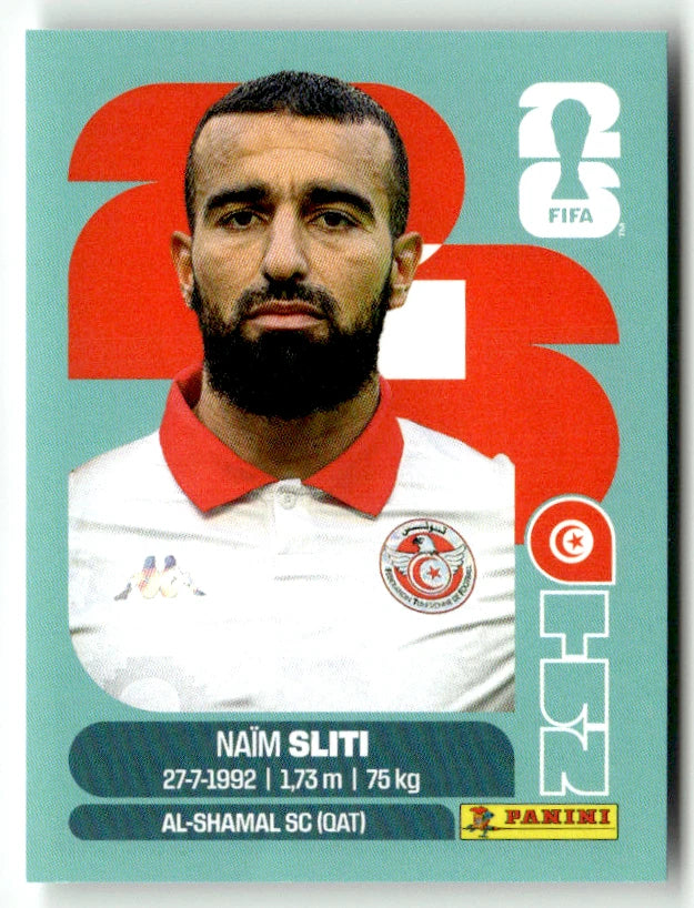 TUN 20 Naim Sliti - Sticker autocollant Panini Coupe du Monde FIFA 2026 Tunisie - Pièce détachée