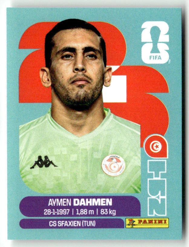 TUN 3 Aymen Dahmen - Sticker autocollant Panini Coupe du Monde FIFA 2026 Tunisie - Pièce détachée