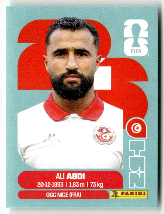 TUN 7 Ali Abdi - Sticker autocollant Panini Coupe du Monde FIFA 2026 Tunisie - Pièce détachée