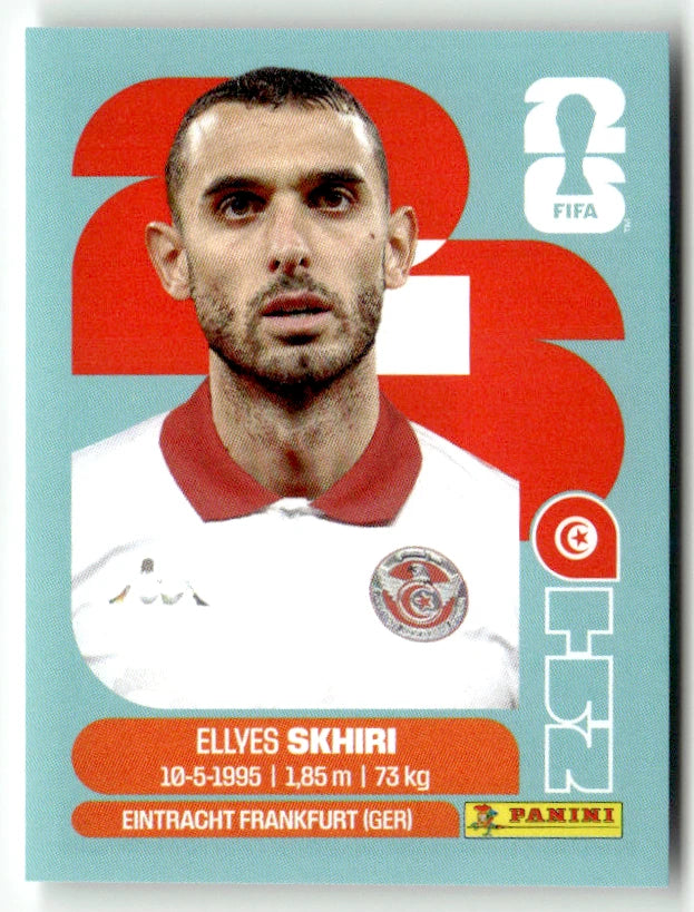 TUN 9 Ellyes Skhiri - Sticker autocollant Panini Coupe du Monde FIFA 2026 Tunisie - Pièce détachée