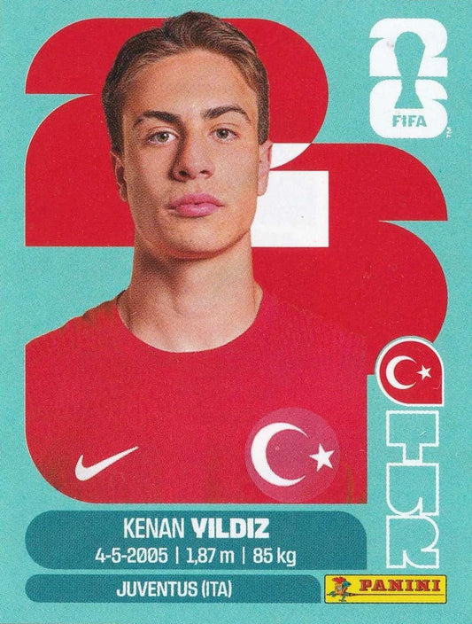 TUR 20 Kenan Yildiz - Sticker autocollant Panini Coupe du Monde FIFA 2026 Turquie - Pièce détachée