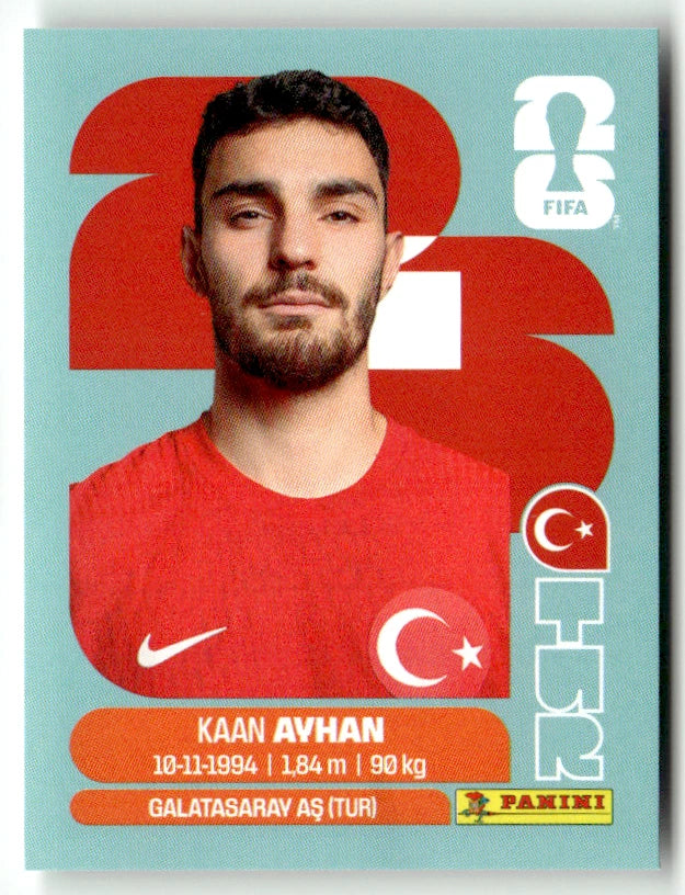 TUR 9 Kaan Ayhan - Sticker autocollant Panini Coupe du Monde FIFA 2026 Turquie - Pièce détachée