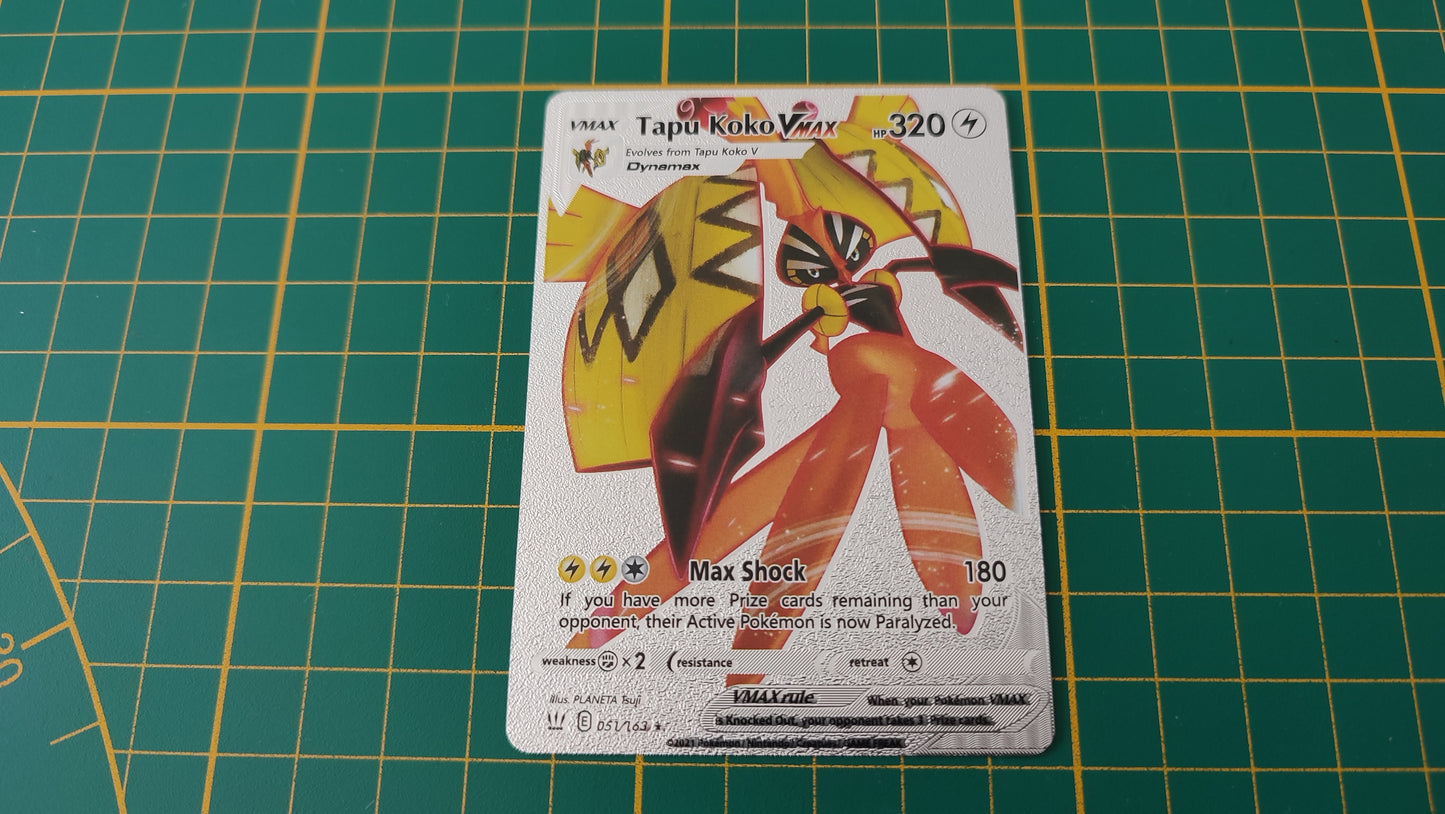 Tapu Koko Vmax carte illustration Pokémon cosplay couleur argent anglaise #SP