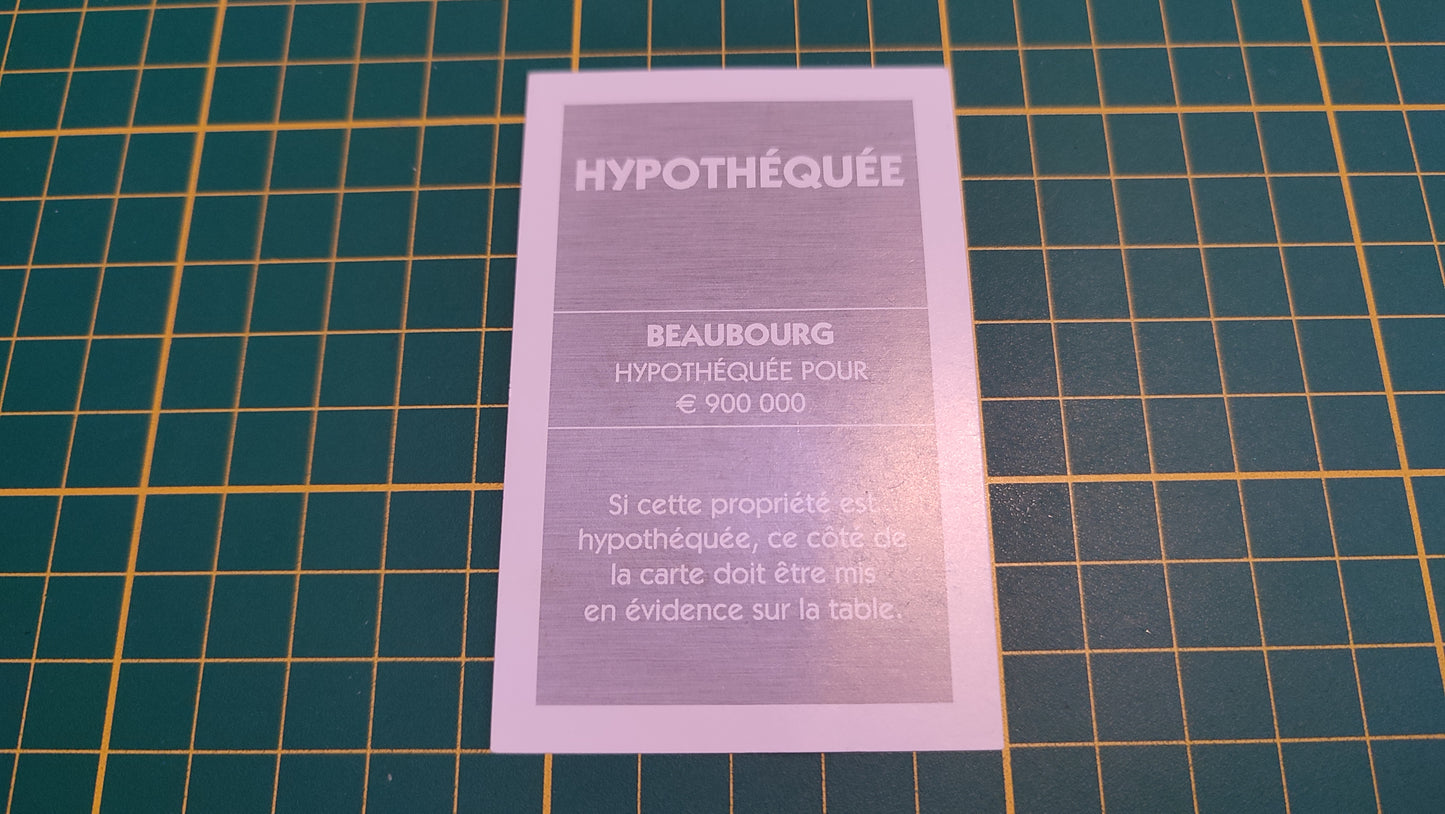 Titre de propriété Beaubourg pièce détachée jeu de société Monopoly Et si le Monopoly était inventé aujourd'hui #C22