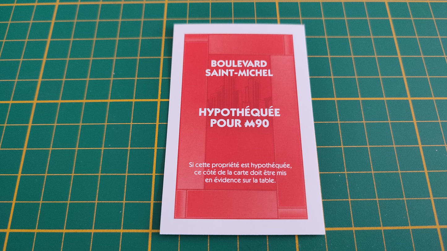 Titre de propriété Boulevard Saint-Michel pièce détachée jeu de société Monopoly parties rapides Hasbro #C25