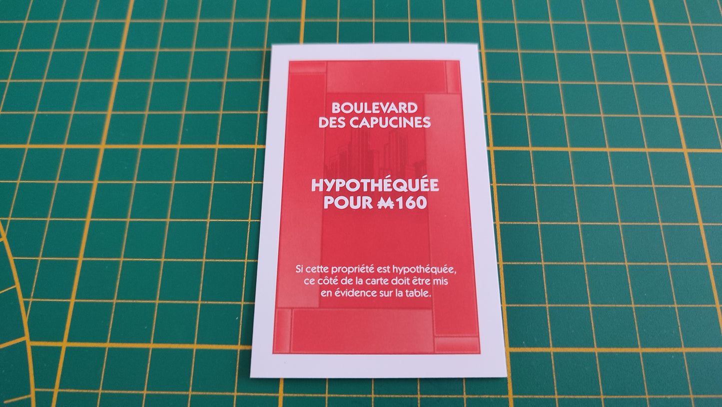 Titre de propriété Boulevard des Capucines pièce détachée jeu de société Monopoly parties rapides Hasbro #C25