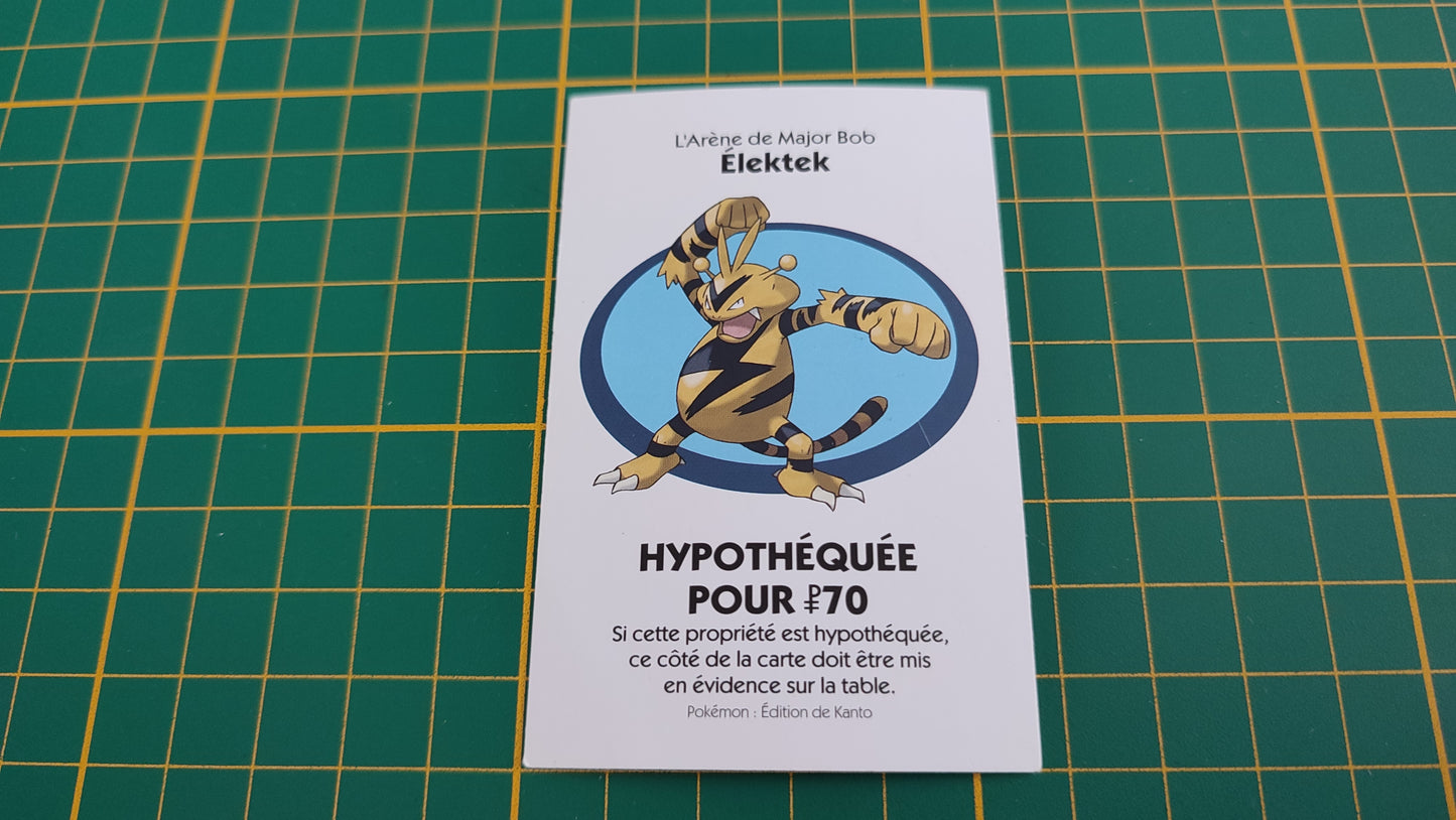 Titre de propriété Elektek pièce détachée jeu de société Monopoly Pokémon édition de Kanto #C43