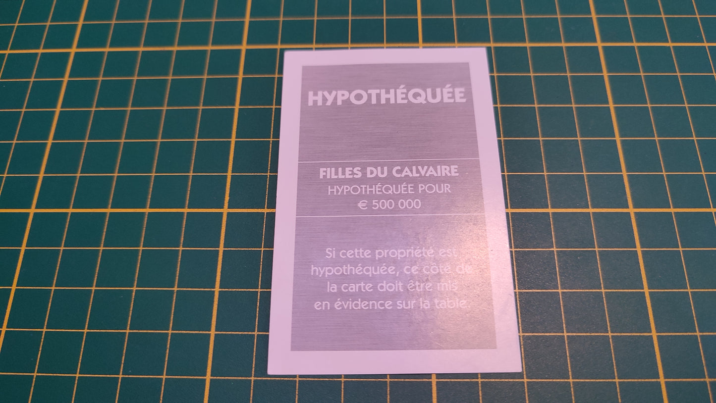 Titre de propriété Filles du Calvaire pièce détachée jeu de société Monopoly Et si le Monopoly était inventé aujourd'hui #C22