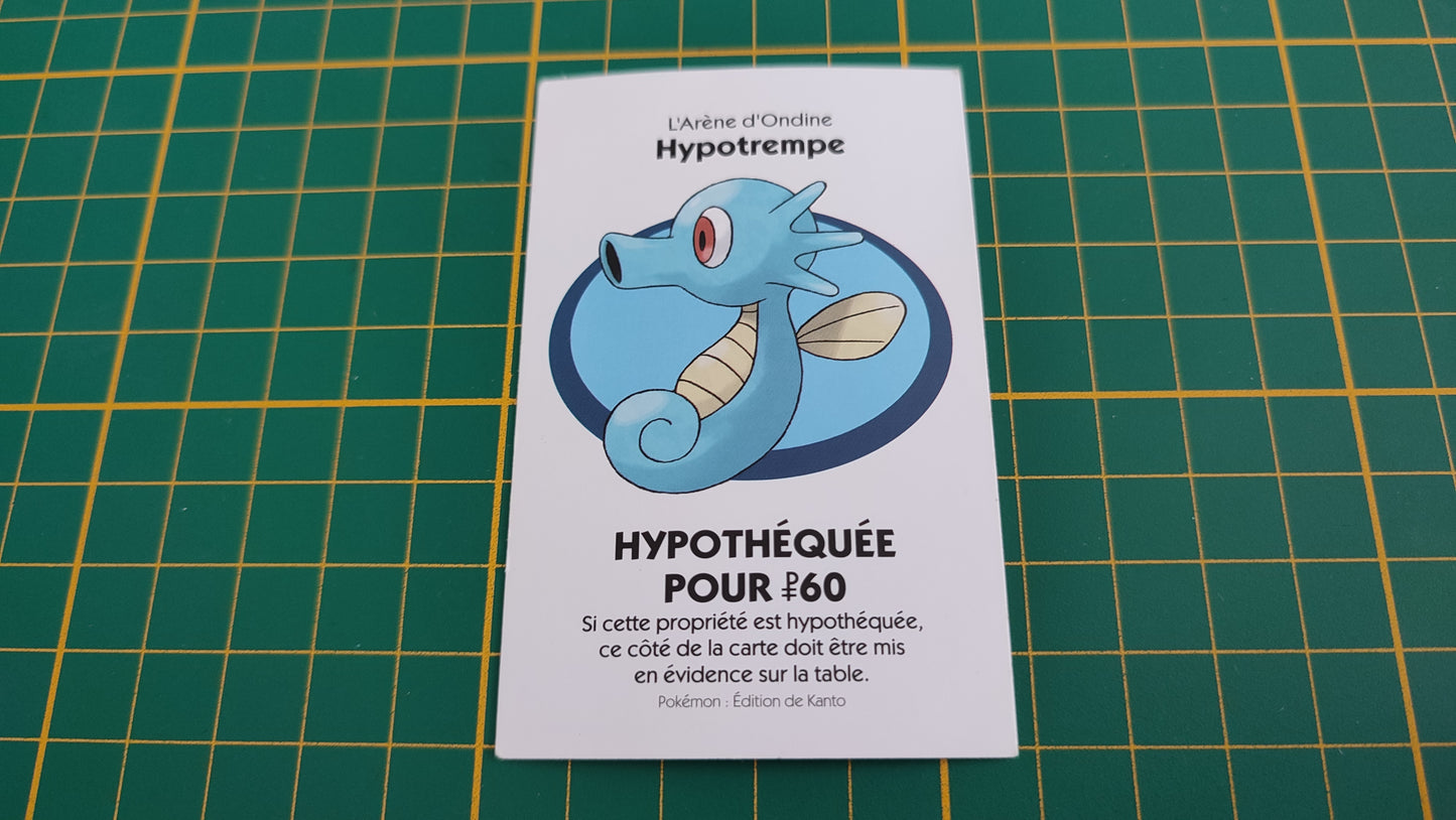 Titre de propriété Hypotrempe pièce détachée jeu de société Monopoly Pokémon édition de Kanto #C43