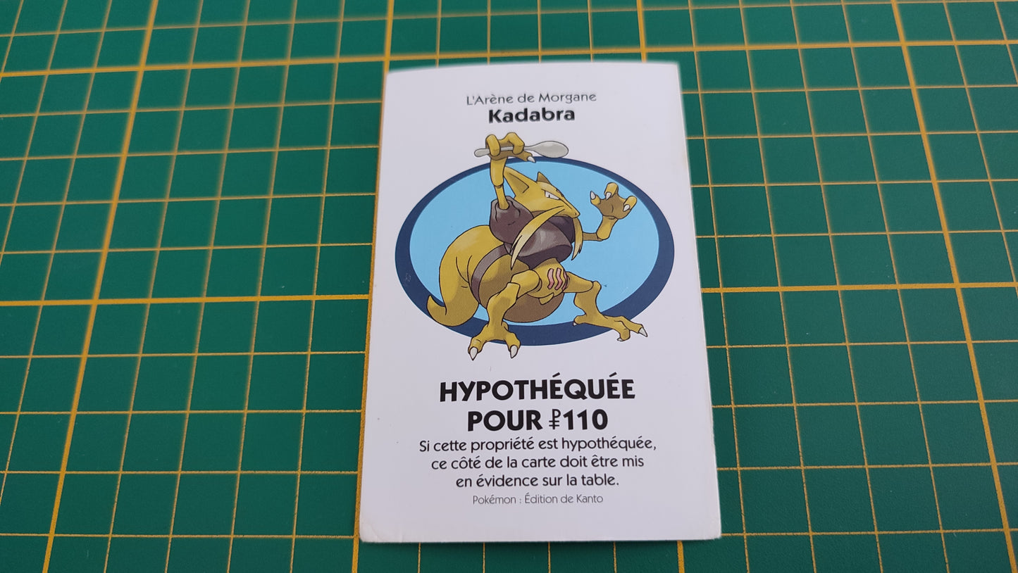 Titre de propriété Kadabra pièce détachée jeu de société Monopoly Pokémon édition de Kanto #C43