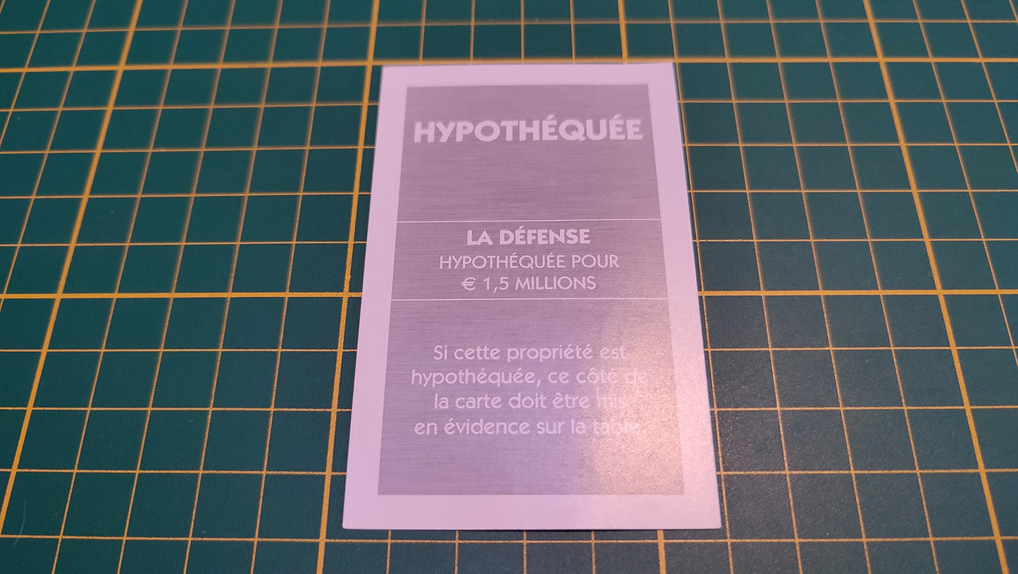 Titre de propriété La Défense pièce détachée jeu de société Monopoly Et si le Monopoly était inventé aujourd'hui #C22