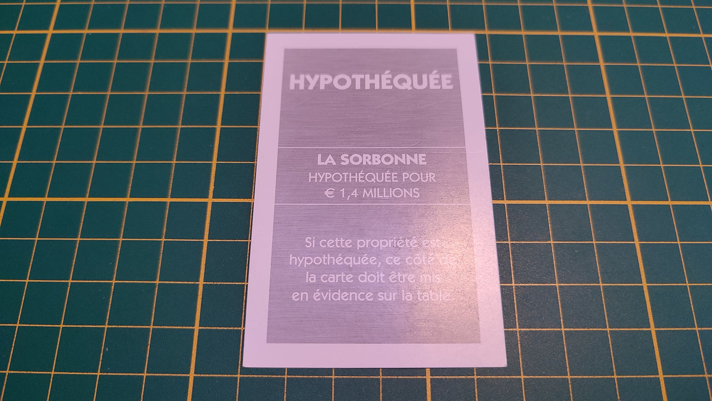 Titre de propriété La Sorbonne pièce détachée jeu de société Monopoly Et si le Monopoly était inventé aujourd'hui #C22