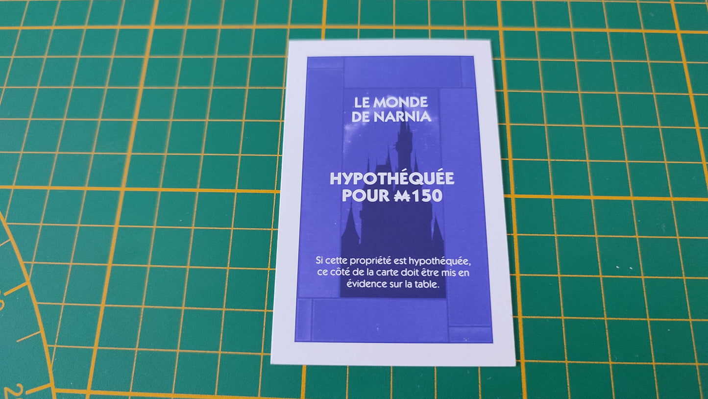 Titre de propriété Le monde de Narnia pièce détachée jeu de société Monopoly Disney éditions Hasbro #B94