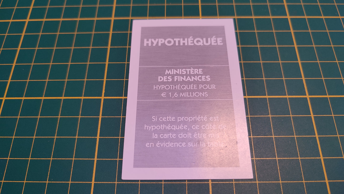 Titre de propriété Ministère des finances pièce détachée jeu de société Monopoly Et si le Monopoly était inventé aujourd'hui #C22