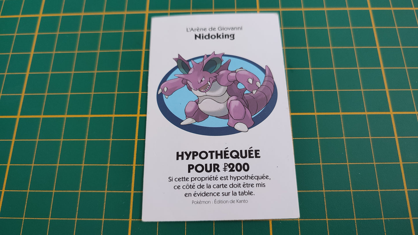 Titre de propriété Nidoking pièce détachée jeu de société Monopoly Pokémon édition de Kanto #C43