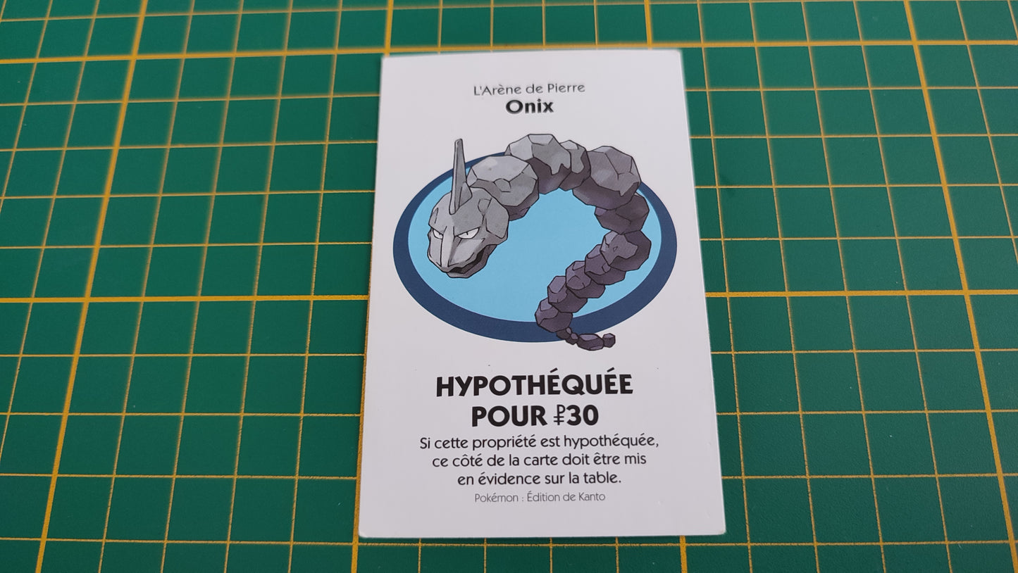 Titre de propriété Onix pièce détachée jeu de société Monopoly Pokémon édition de Kanto #C43