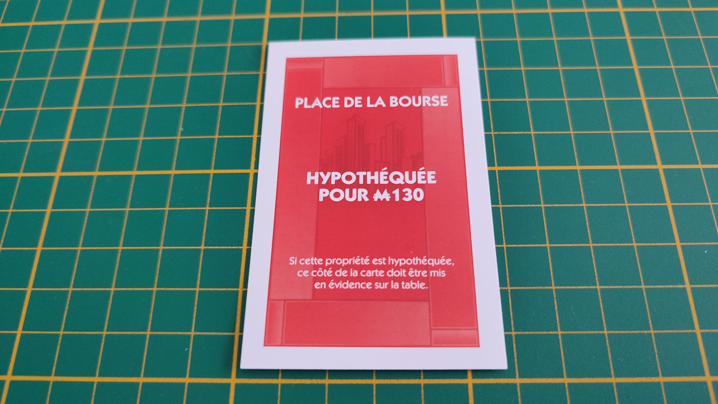 Titre de propriété Place de la Bourse pièce détachée jeu de société Monopoly parties rapides Hasbro #C25