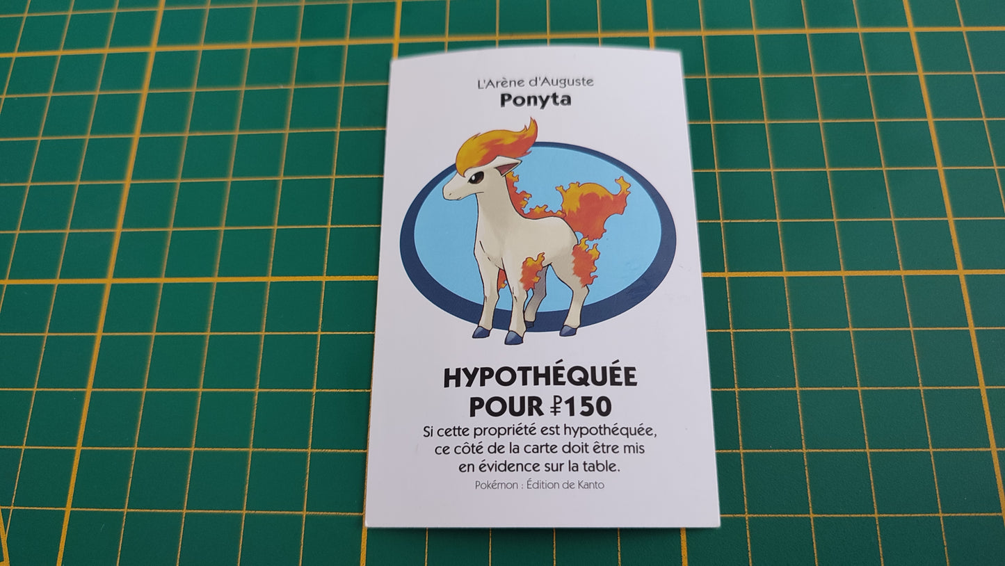 Titre de propriété Ponyta pièce détachée jeu de société Monopoly Pokémon édition de Kanto #C43