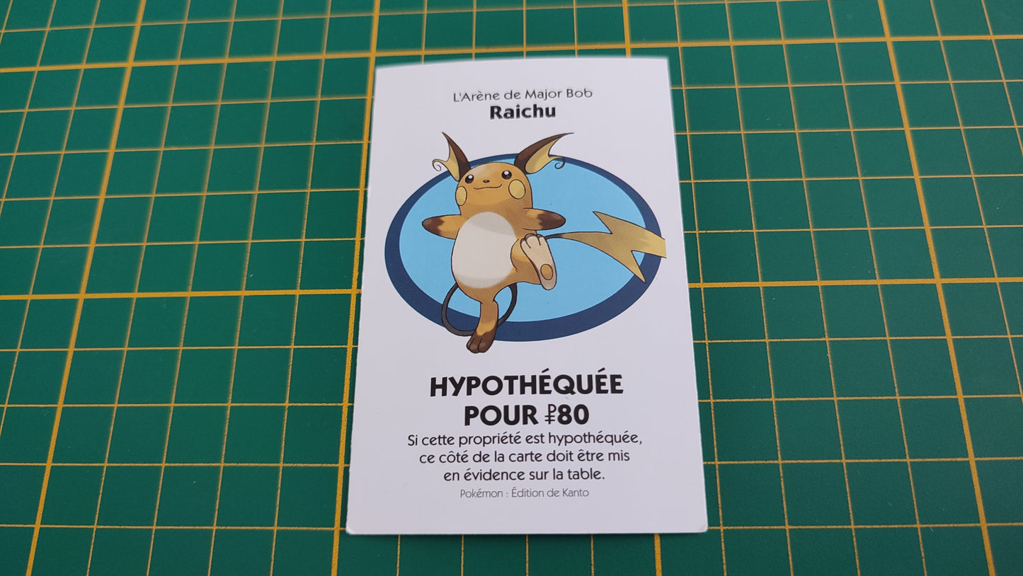 Titre de propriété Raichu pièce détachée jeu de société Monopoly Pokémon édition de Kanto #C43