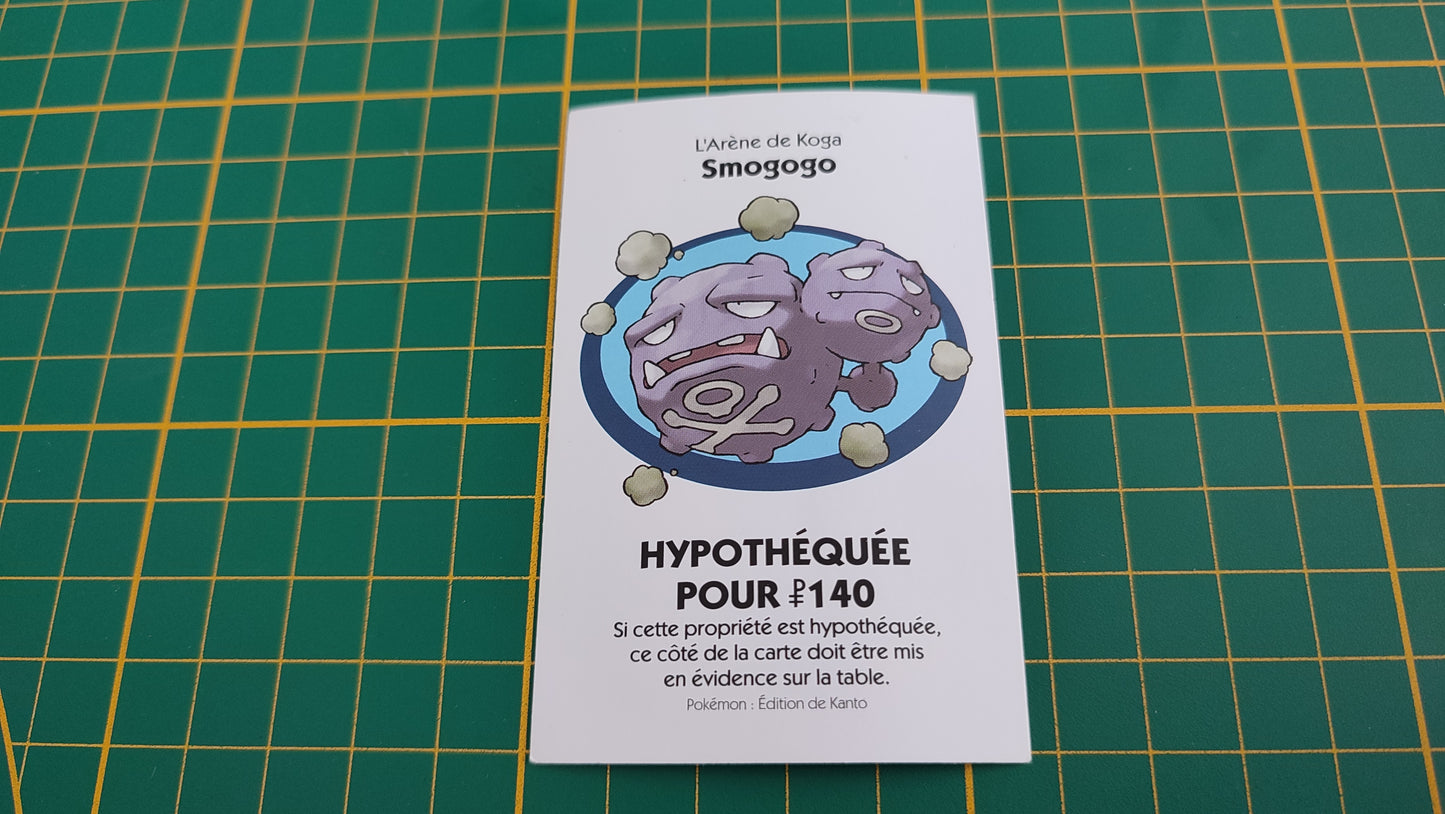 Titre de propriété Smogogo pièce détachée jeu de société Monopoly Pokémon édition de Kanto #C43