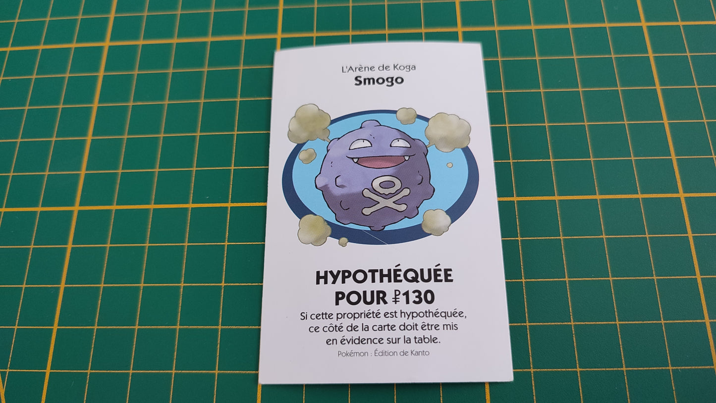 Titre de propriété Smogo pièce détachée jeu de société Monopoly Pokémon édition de Kanto #C43