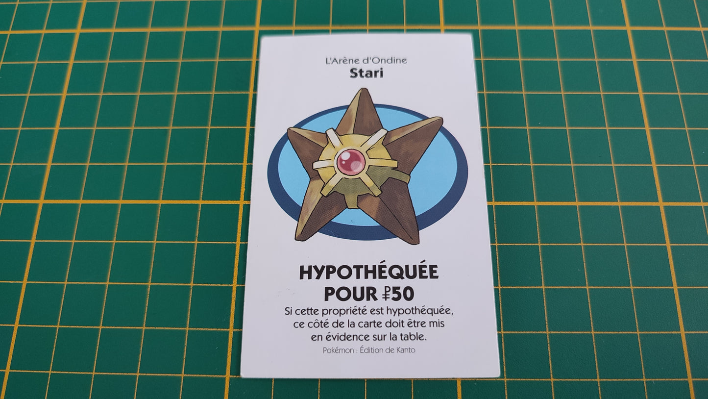 Titre de propriété Stari pièce détachée jeu de société Monopoly Pokémon édition de Kanto #C43