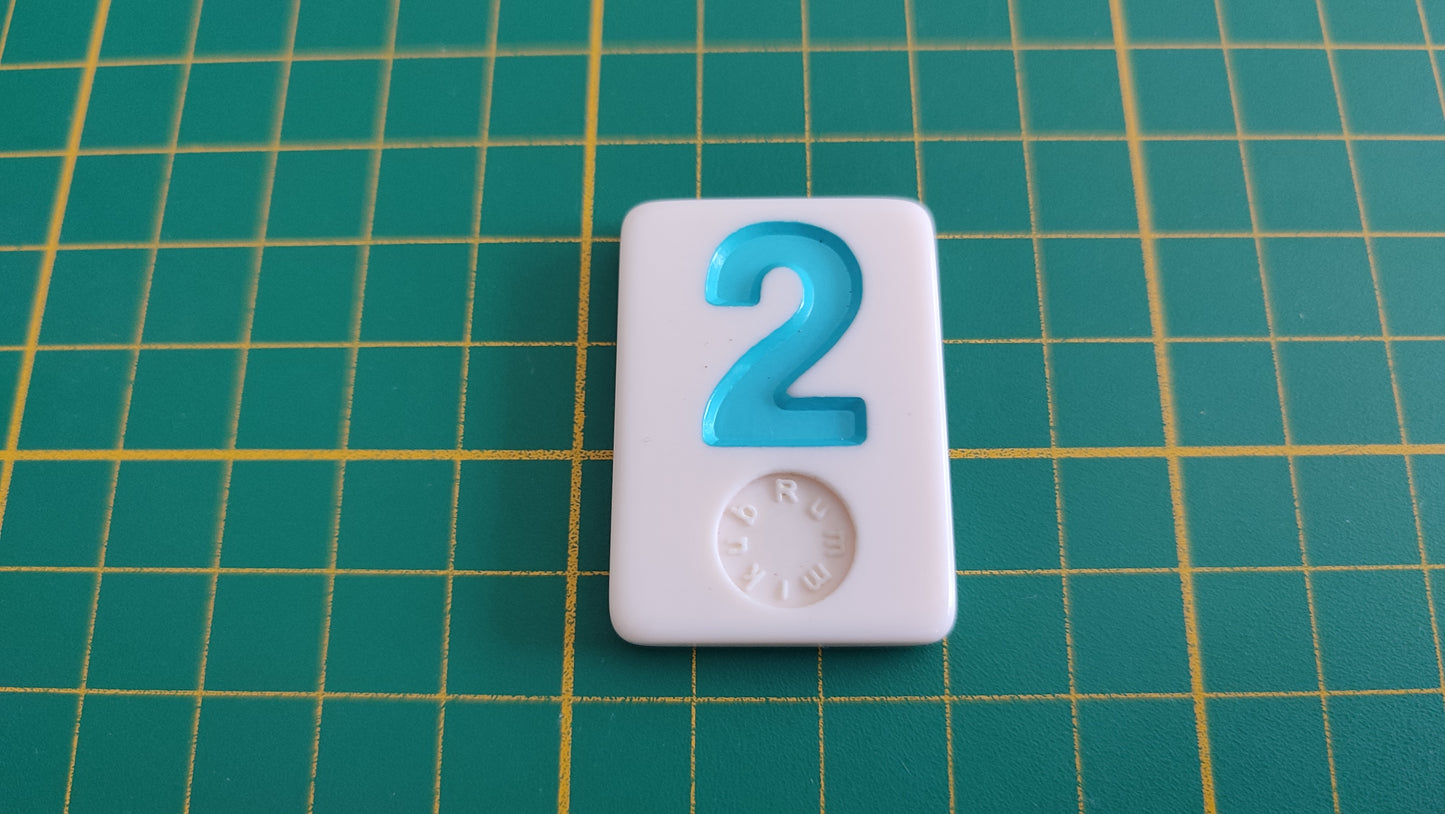 Tuile 2 deux bleu pièce détachée jeu de société Rummikub Le rami des chiffres XXL #E60