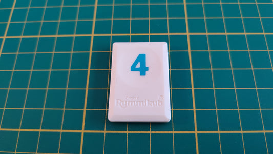 Tuile chiffre 4 quatre bleu pièce détachée L'original Rummikub chiffres M&M Ventures 2014 #E31