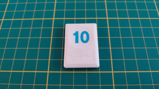 Tuile chiffre 10 dix bleu pièce détachée L'original Rummikub chiffres M&M Ventures 2014 #C39