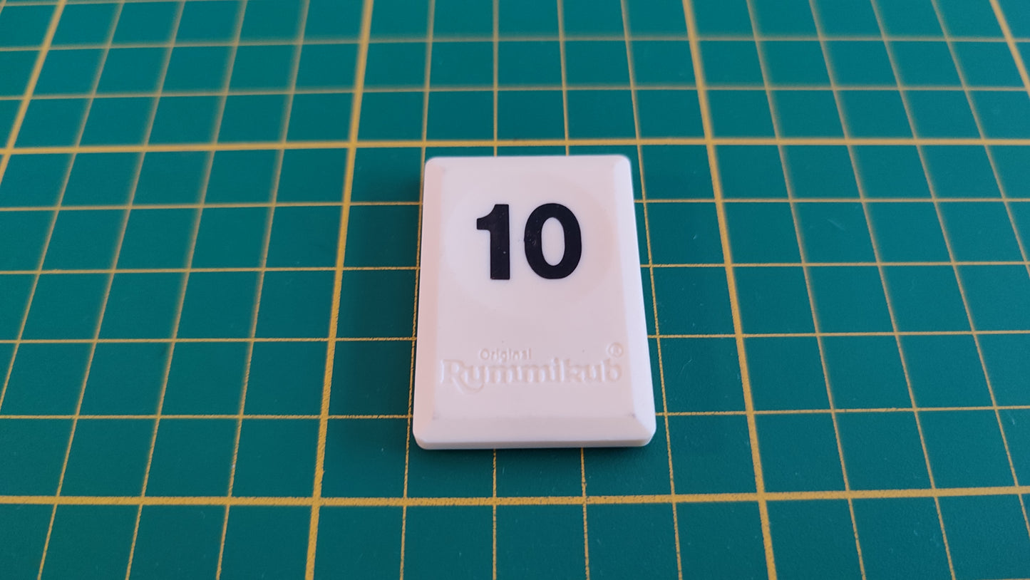 Tuile chiffre 10 dix noir pièce détachée L'original Rummikub chiffres M&M Ventures 2014 #E31