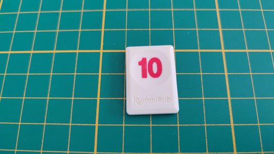 Tuile chiffre 10 dix rouge pièce détachée jeu de société Rummikub Le rami des chiffres jeu de voyage Hasbro #C68